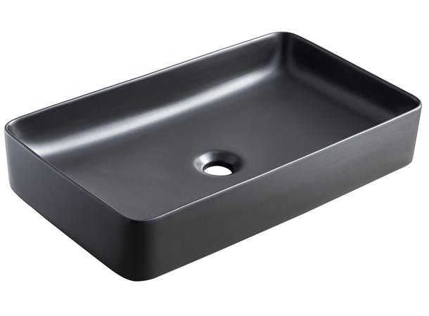 Kvadrat - Sort porselen servant Frittstående porselen servant