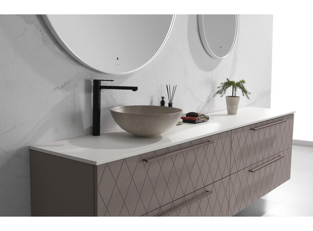 Lino - Beige Matt Marmor Bolleservant i porselen 
