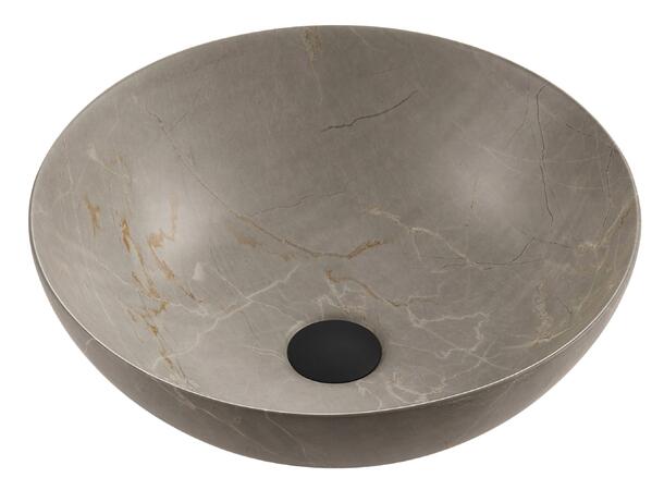 Lino - Beige Matt Marmor Bolleservant i porselen 