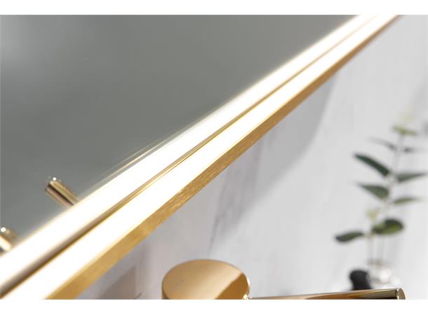 Maranello 75 - Gull Børstet Speil m/ramme og backlight