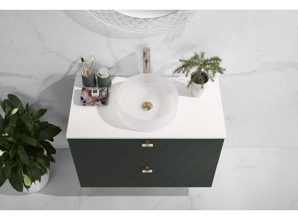 Morello - Hvit Matt Transparent Bolleservant i glass 