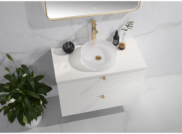 Morello - Hvit Matt Transparent Bolleservant i glass 