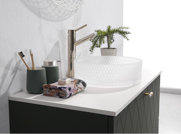 Morello - Hvit Matt Transparent Bolleservant i glass 