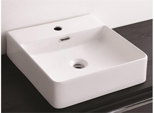 Kvadrat - Hvit porselen servant Frittstående porselen servant