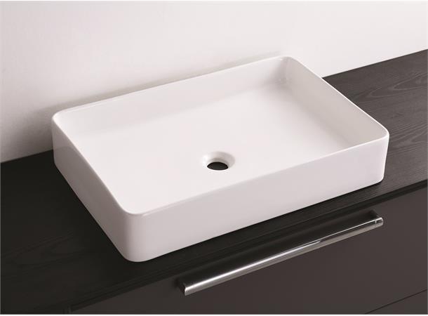 Kvadrat - Hvit porselen servant Frittstående porselen servant