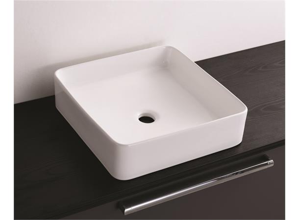 Kvadrat - Hvit porselen servant Frittstående porselen servant