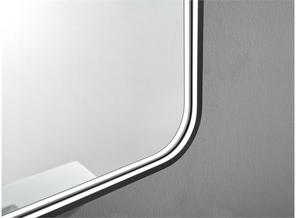 Maranello 60 - Sort Børstet Speil m/ramme, backlight og Ghost
