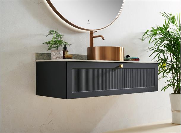 Minori 120 - Kobber Børstet Rundt speil med ramme og backlight