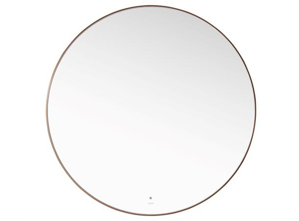 Minori 120 - Kobber Børstet Rundt speil med ramme og backlight