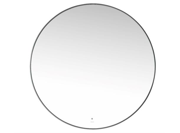Minori 120 - Gunmetal Rundt speil med ramme og backlight