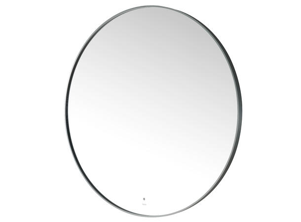 Minori 120 - Gunmetal Rundt speil med ramme og backlight 