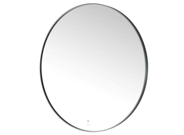 Minori 120 - Gunmetal Rundt speil med ramme og backlight