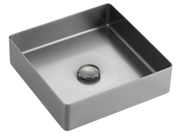 Sabrina - Gunmetal Frittstående servant i rustfritt stål