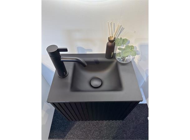 Sorrento Slim - Matt Sort Småmøbel med sort glasservant