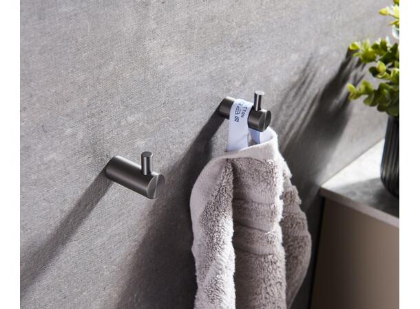 Falco Krok - Gunmetal Håndklekrok i rustfritt stål 