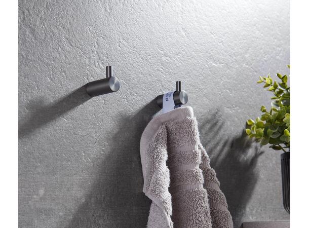 Falco Krok - Gunmetal Håndklekrok i rustfritt stål 