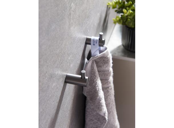 Falco Krok - Gunmetal Håndklekrok i rustfritt stål 