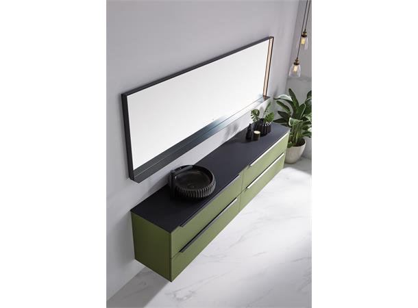 Portofino Designspeil m/hylle i Sort eller Gull