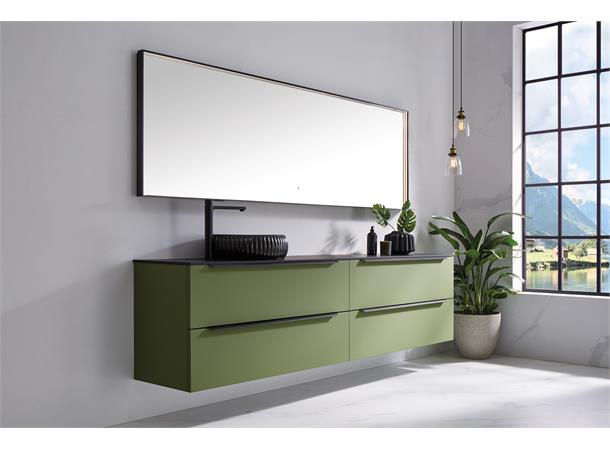 Portofino 240 - Sort Designspeil m/hylle 