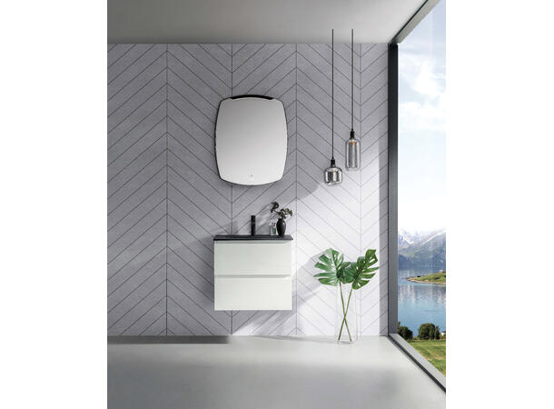 Ravenna Designspeil m/overlys og sort ramme 
