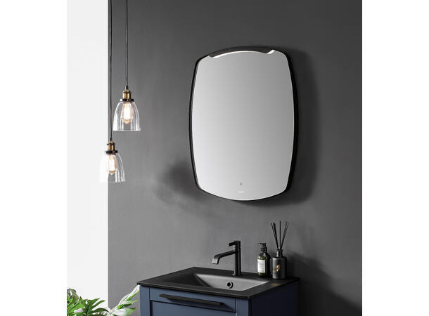 Ravenna Designspeil m/overlys og sort ramme 