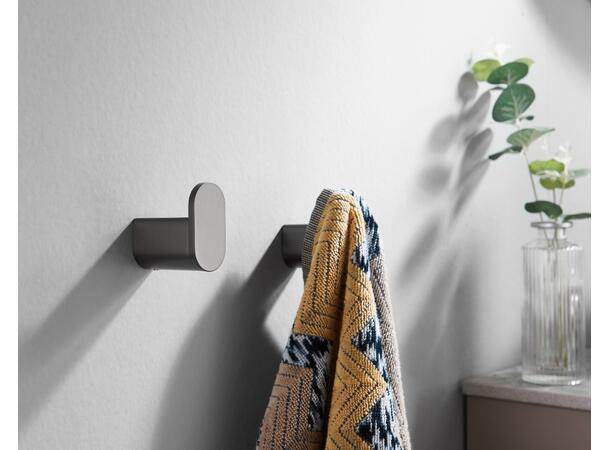 Polito Håndklekrok - Gunmetal Håndklekrok i rustfritt stål 