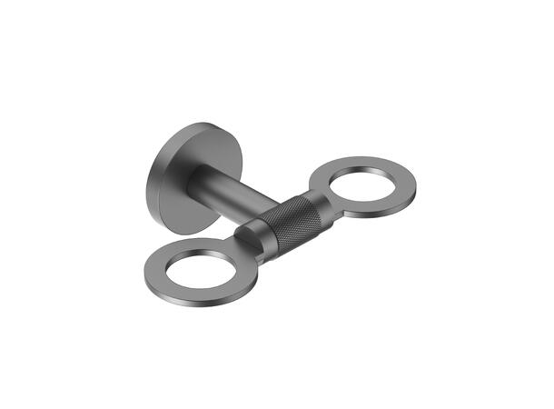 Santino Flaskeholder Dbl. - Gunmetal Dobbel Såpeflaskeholder i rustfritt stål 