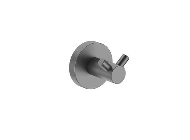 Falco Krok Dobbel - Gunmetal Dobbel Håndklekrok i rustfritt stål 