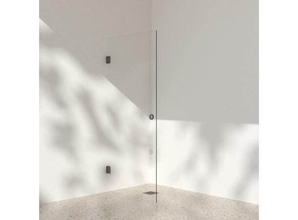 Silvano Dusjdør 80 Gunmetal - Klart Glass 