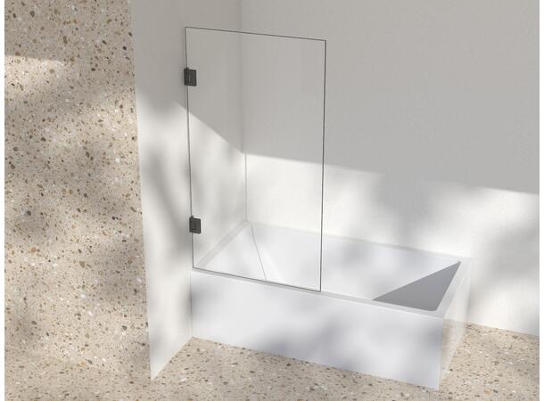 Silvano Badekarsvegg 80x145 Gunmetal - Klart Glass 