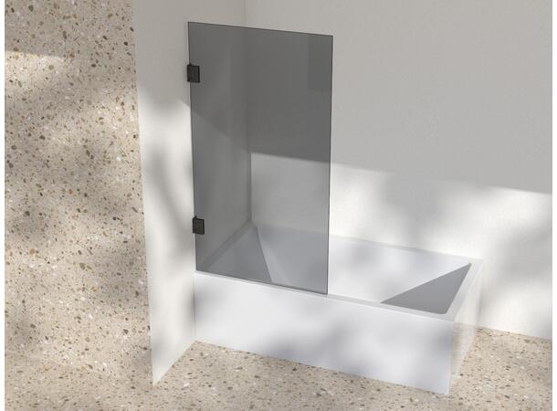 Silvano Badekarsvegg 80x145 Sort Matt - Sotet Glass 