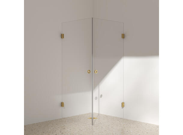 Silvano Dusjhjørne 90x90 - Klar Klart Glass - 8 ulike fargervarianter