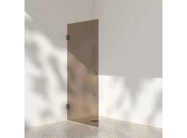 Silvano Dusjdør 90 Gunmetal - Bronse Glass 
