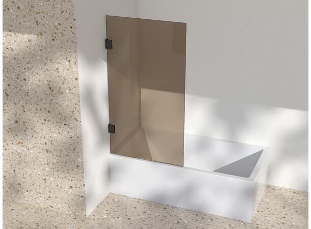 Silvano Badekarsvegg 80x145 Sort Matt - Bronse Glass 