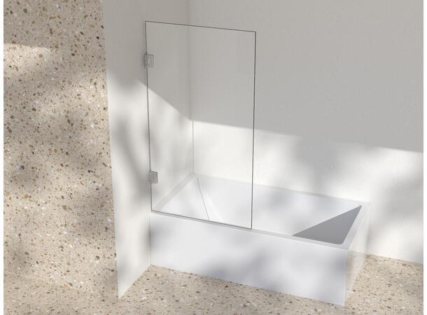 Silvano Badekarsvegg 80x145 Krom - Klart Glass 