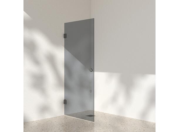 Silvano Dusjdør 80 Gunmetal - Sotet Glass 