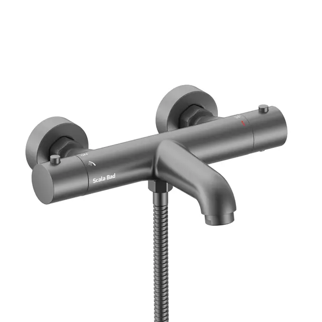 Benino - Gunmetal Badekarsarmatur med hånddusj 