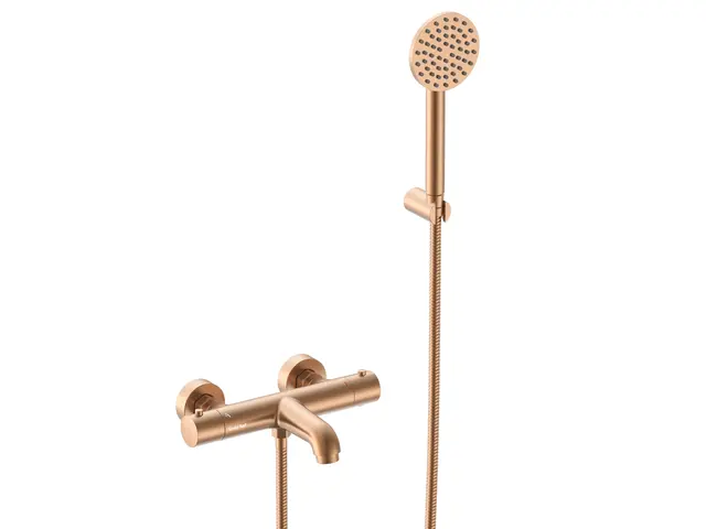Benino - Kobber Børstet Badekarsarmatur med hånddusj 