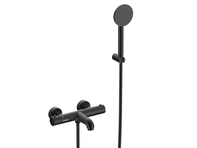 Benino - Sort Matt Badekarsarmatur med hånddusj 