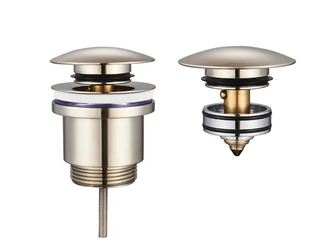 Bunnventil pop-up - Børstet Stål Universal klikkventil med EasyClean 