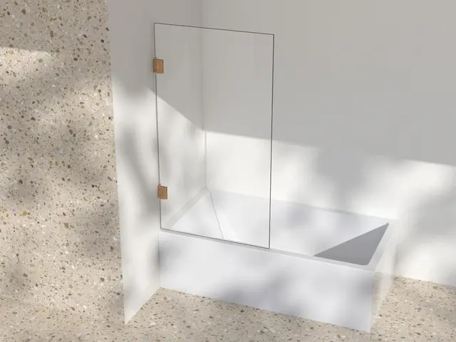 Silvano Badekarsvegg 80x145 Kobber Børstet - Klart Glass 