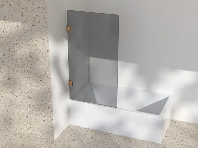 Silvano Badekarsvegg 80x145 Kobber Børstet - Sotet Glass 