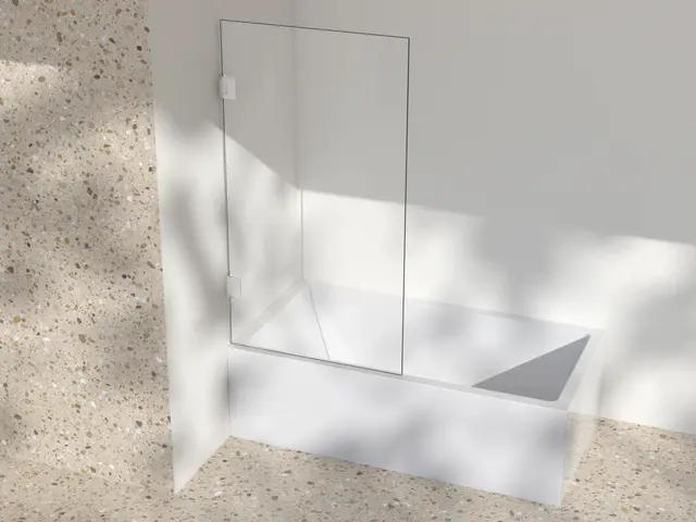 Silvano Badekarsvegg 80x145 Hvit Matt - Klart Glass 