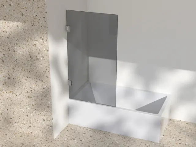 Silvano Badekarsvegg 80x145 Krom - Sotet Glass 