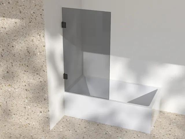 Silvano Badekarsvegg 80x145 Sort Matt - Sotet Glass 