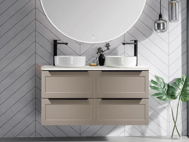 Como 120 Dobbel Standard - Beige Sand Matt 