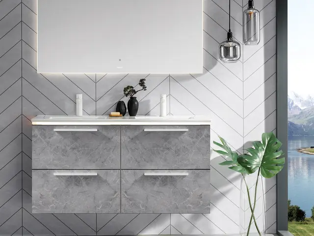 Como 120 Dobbel Stone - Grå Marmor 