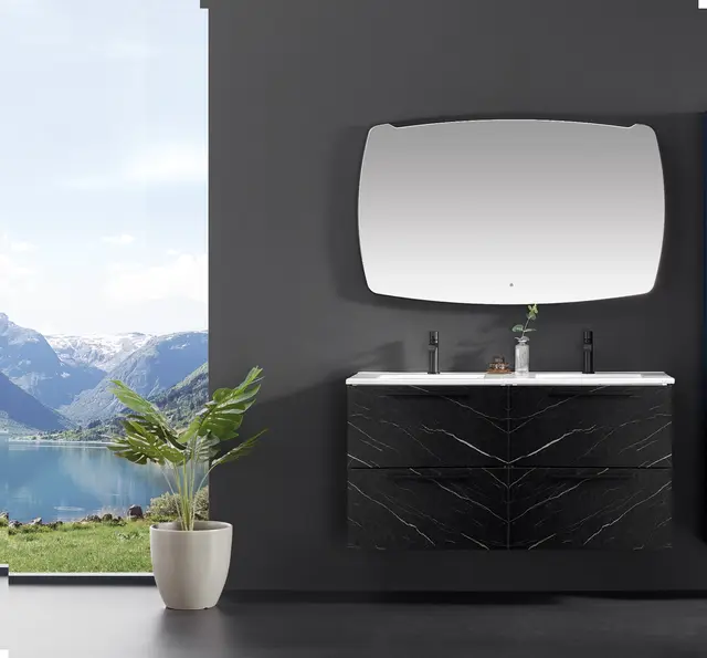 Como 120 Dobbel Stone - Sort Marmor 