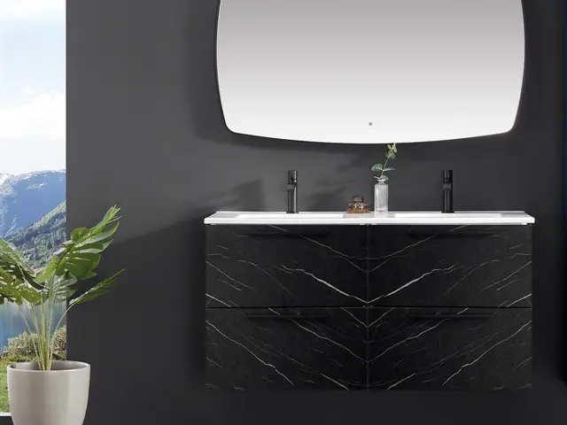 Como 120 Dobbel Stone - Sort Marmor 