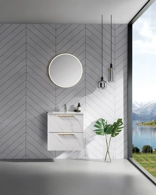 Como 60 SLIM Stone - Hvit Marmor 